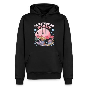 Costume de Blobfish - Visage de poisson Blob laid - - Sweat à capuche Premium bio Homme - noir - Devant - Nico (187cm)