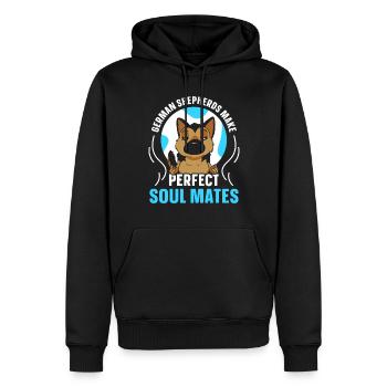 Bergers Allemands Âme Sœur Parfaite Mignonne - Sweat à capuche Premium bio Homme - noir - Devant - Nico (187cm)
