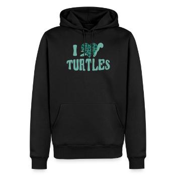 Sea Turtle Tortoise Heart I Love - Männer Premium Bio Hoodie - Schwarz - Vorne - Nico (187cm)