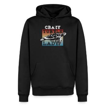 Sea Turtle Tortoise Crazy Turtle - Männer Premium Bio Hoodie - Schwarz - Vorne - Nico (187cm)