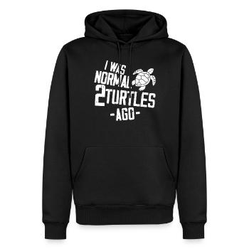 Sea Turtle Tortoise I Was Normal 2 - Männer Premium Bio Hoodie - Schwarz - Vorne - Nico (187cm)