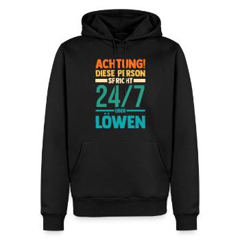 Löwe Löwen - Männer Premium Bio Hoodie - Schwarz - Vorne - Nico (187cm)