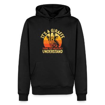 Giraffe Lover Zoo Zookeeper Animal Care Animal - Men’s Premium Organic Hoodie - black - Front - Nico (187cm)