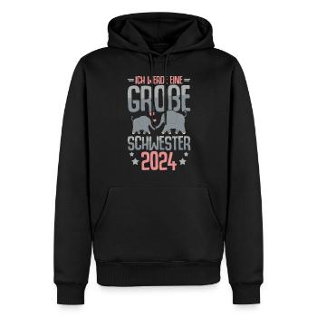 Niedliches Große Schwester 2024 Mädchen - Männer Premium Bio Hoodie - Schwarz - Vorne - Nico (187cm)