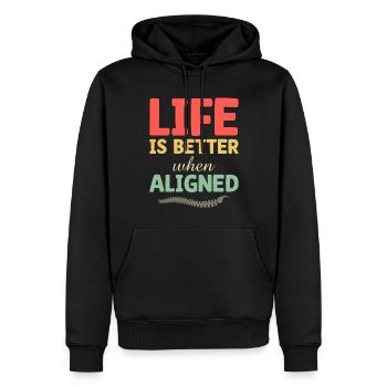 Chiropraktiker Chiropraktik Wirbelsäule Flüsterer - Männer Premium Bio Hoodie - Schwarz - Vorne - Nico (187cm)