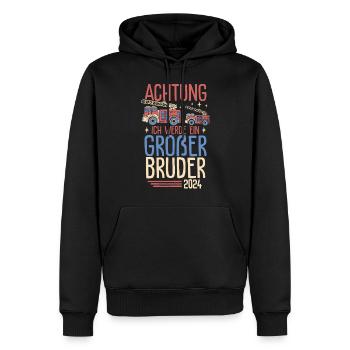 Niedliches Großer Bruder 2024 Junge - Männer Premium Bio Hoodie - Schwarz - Vorne - Nico (187cm)