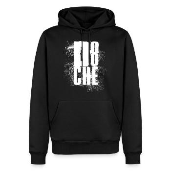 douchebag - Warmduscher - Männer Premium Bio Hoodie - Schwarz - Vorne - Nico (187cm)