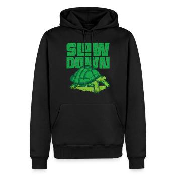 Tortue de mer Tortue ralentir - Sweat à capuche Premium bio Homme - noir - Devant - Nico (187cm)