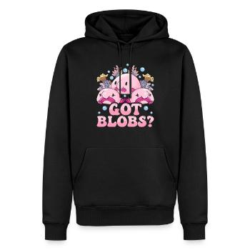 Costume de Blobfish - Visage de poisson Blob laid - - Sweat à capuche Premium bio Homme - noir - Devant - Nico (187cm)