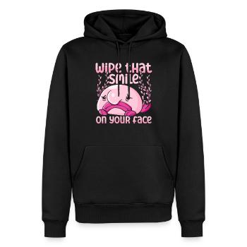 Costume de Blobfish - Visage de poisson Blob laid - - Sweat à capuche Premium bio Homme - noir - Devant - Nico (187cm)