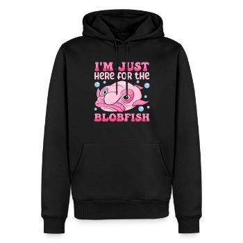 Costume de Blobfish - Visage de poisson Blob laid - - Sweat à capuche Premium bio Homme - noir - Devant - Nico (187cm)