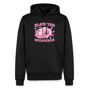 Costume de Blobfish - Visage de poisson Blob laid - - Sweat à capuche Premium bio Homme - noir - Devant - Nico (187cm)