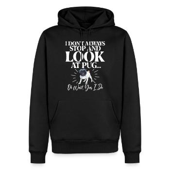 Cadeaux de carlin pour les amateurs de carlins - Sweat à capuche Premium bio Homme - noir - Devant - Nico (187cm)