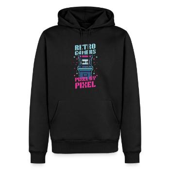 Video Players Retro Gamer Gaming Classic 80s - Men’s Premium Organic Hoodie - black - Front - Nico (187cm)