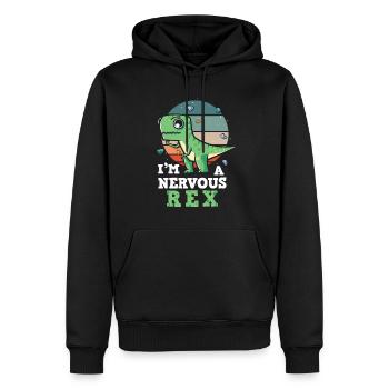 Conception de l’anxiété Je suis un Rex nerveux - Sweat à capuche Premium bio Homme - noir - Devant - Nico (187cm)
