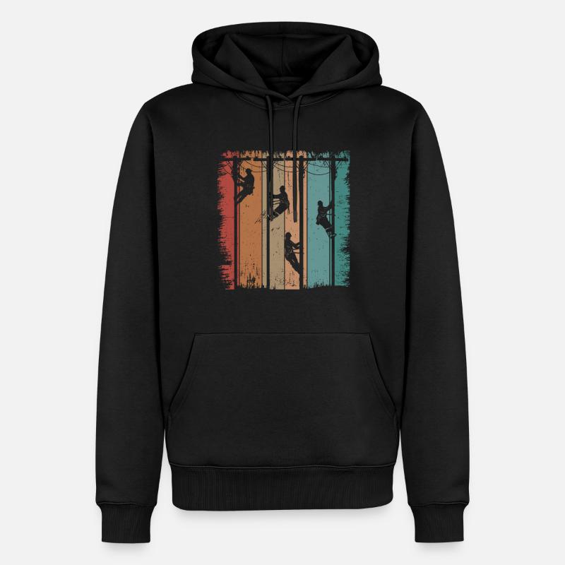 Retro Leitungsmonteur Geschenk Männer - Männer Premium Bio Hoodie - Schwarz
