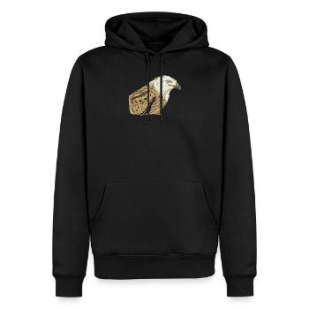 Milan royal I motif de décapage d’oiseau de proie pour fauconnier - Sweat à capuche Premium bio Homme - noir - Devant - Nico (187cm)