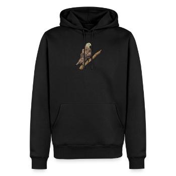 Milan royal I motif de décapage d’oiseau de proie pour fauconnier - Sweat à capuche Premium bio Homme - noir - Devant - Nico (187cm)