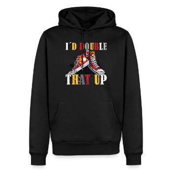 Lustiger Sneaker -Sammler - Turnschuhe - Männer Premium Bio Hoodie - Schwarz - Vorne - Nico (187cm)