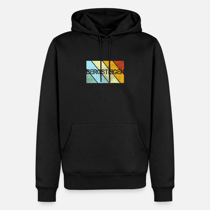 Bergsteigen Retro - Männer Premium Bio Hoodie - Schwarz