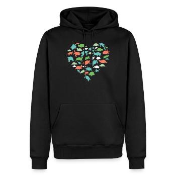 Sea Turtle Tortoise Heart - Men’s Premium Organic Hoodie - black - Front - Nico (187cm)
