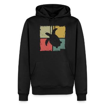 Sea Turtle Tortoise Retro Vintage - Sweat à capuche Premium bio Homme - noir - Devant - Nico (187cm)
