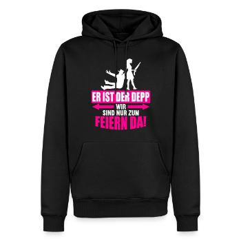 Junggesellenabschied Poltern Polterabend JGA - Männer Premium Bio Hoodie - Schwarz - Vorne - Nico (187cm)