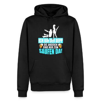 Junggesellenabschied Poltern Polterabend JGA - Männer Premium Bio Hoodie - Schwarz - Vorne - Nico (187cm)