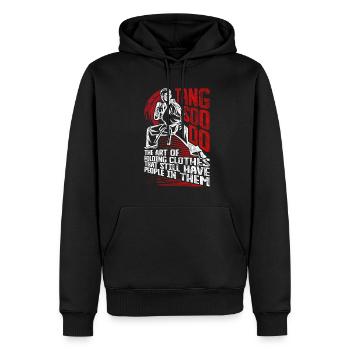 Tang Soo Do The Art Folding Clothes Have People - Sweat à capuche Premium bio Homme - noir - Devant - Nico (187cm)