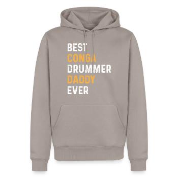 Daddy Conga Musicien - Meilleur batteur de Conga Daddy Ev - Sweat à capuche Premium bio Homme - taupe - Devant - Nico (187cm)