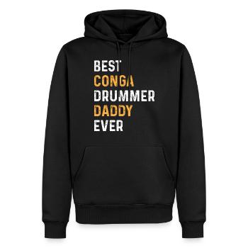 Daddy Conga Musicien - Meilleur batteur de Conga Daddy Ev - Sweat à capuche Premium bio Homme - noir - Devant - Nico (187cm)