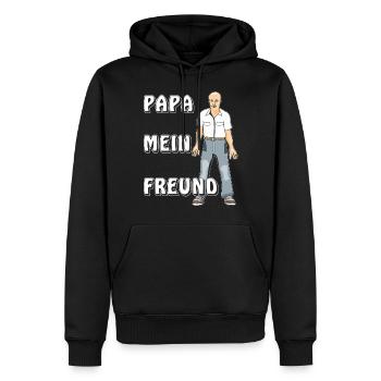 PAPA MEIN FREUND - Männer Premium Bio Hoodie - Schwarz - Vorne - Nico (187cm)