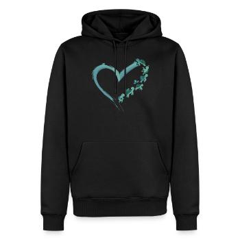 Sea Turtle Tortoise Heart - Männer Premium Bio Hoodie - Schwarz - Vorne - Nico (187cm)