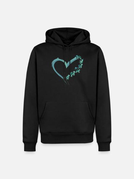 Sea Turtle Tortoise Heart - Men’s Premium Organic Hoodie - black