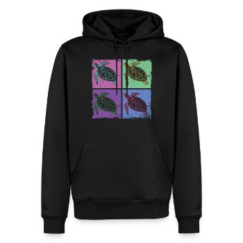 Sea Turtle Tortoise Retro Vintage - Sweat à capuche Premium bio Homme - noir - Devant - Nico (187cm)
