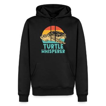 Sea Turtle Tortoise Retro Vintage - Sweat à capuche Premium bio Homme - noir - Devant - Nico (187cm)
