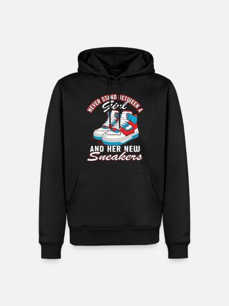 "Sneaker Mom" Lustiger Schuh - Männer Premium Bio Hoodie - Schwarz