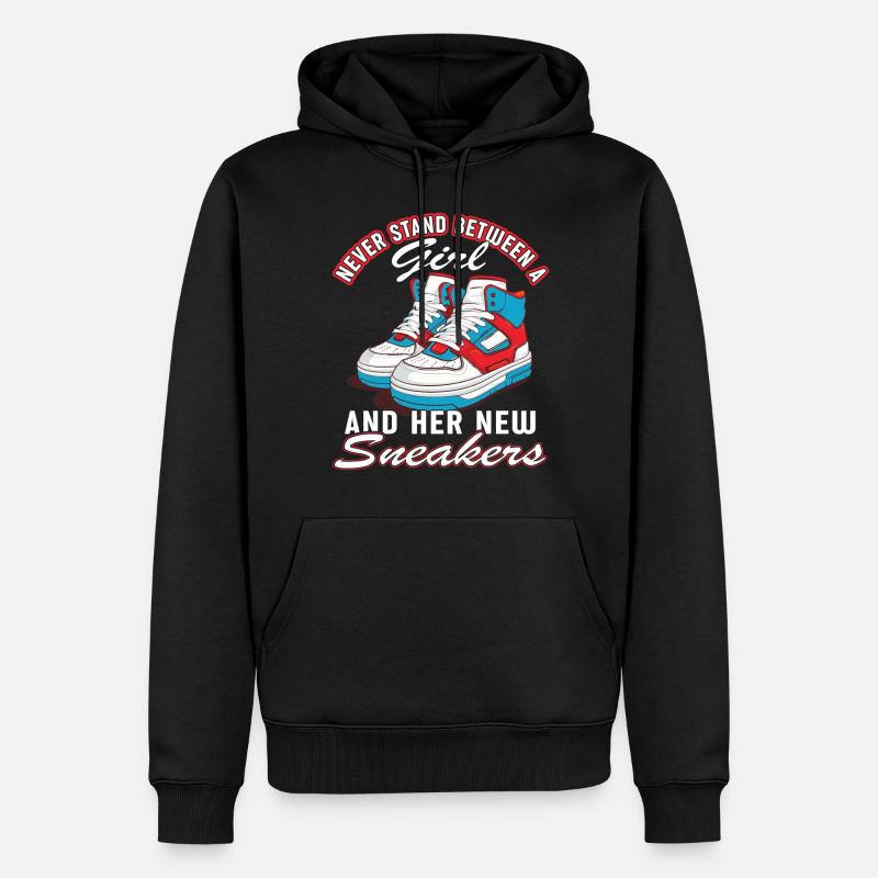 "Sneaker Mom" Lustiger Schuh - Männer Premium Bio Hoodie - Schwarz
