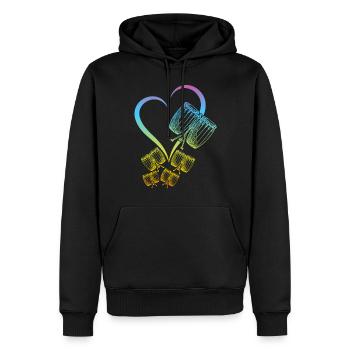 Conga Heart Conga Drum Conga Instruments - Sweat à capuche Premium bio Homme - noir - Devant - Nico (187cm)