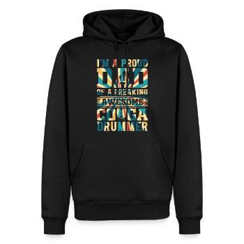 I'm A Proud Dad Of A Freaking Awesome Conga Drumme - Men’s Premium Organic Hoodie - black - Front - Nico (187cm)