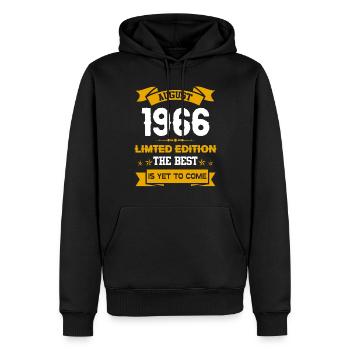 August 1966 Geburtstagsgeschenk - Männer Premium Bio Hoodie - Schwarz - Vorne - Nico (187cm)