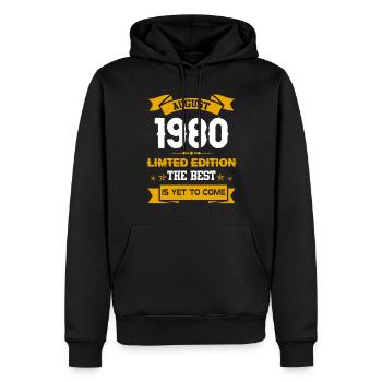 August 1980 Geburtstagsgeschenk - Männer Premium Bio Hoodie - Schwarz - Vorne - Nico (187cm)