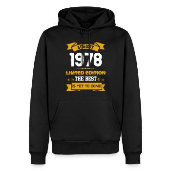 August 1978 Geburtstagsgeschenk - Männer Premium Bio Hoodie - Schwarz - Vorne - Nico (187cm)