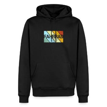 Vélo Rétro - Sweat à capuche Premium bio Homme - noir - Devant - Nico (187cm)