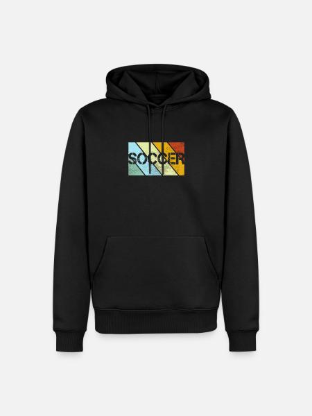 Fußball Retro - Männer Premium Bio Hoodie - Schwarz