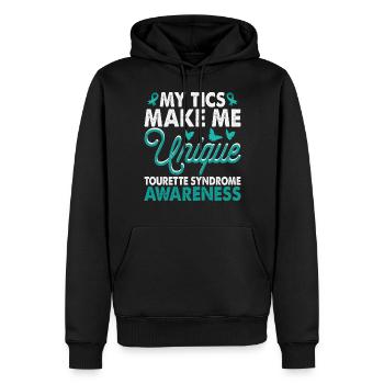 Tics Machen Mich Einzigartig Tourette-syndrom - Männer Premium Bio Hoodie - Schwarz - Vorne - Nico (187cm)