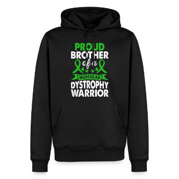 Frère de la dystrophie musculaire Conscience guerrière - Sweat à capuche Premium bio Homme - noir - Devant - Nico (187cm)