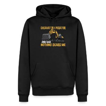 Baggerfahrer und Vater - Männer Premium Bio Hoodie - Schwarz - Vorne - Nico (187cm)
