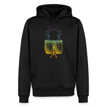 Notes de musique Conga Player Conga Drums Conga D - Sweat à capuche Premium bio Homme - noir - Devant - Nico (187cm)