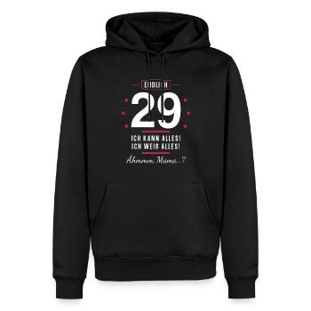 Endlich 29 Geburtstag Ich Kann Alles Ich Weiß - Männer Premium Bio Hoodie - Schwarz - Vorne - Nico (187cm)